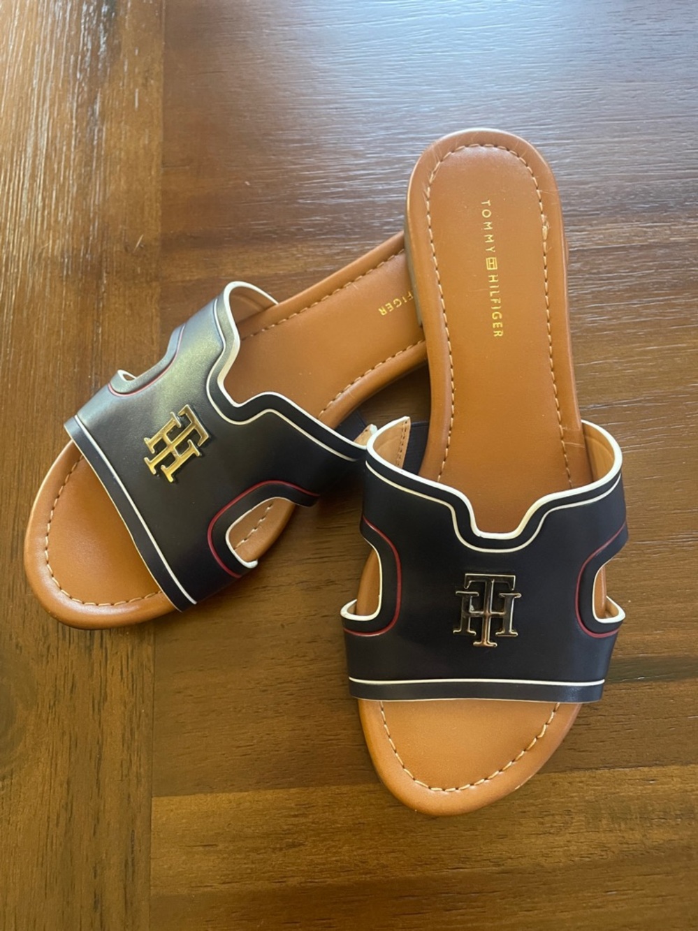 Tommy Hilfiger Sugari Dark Navy Slide Sandals 7.5M